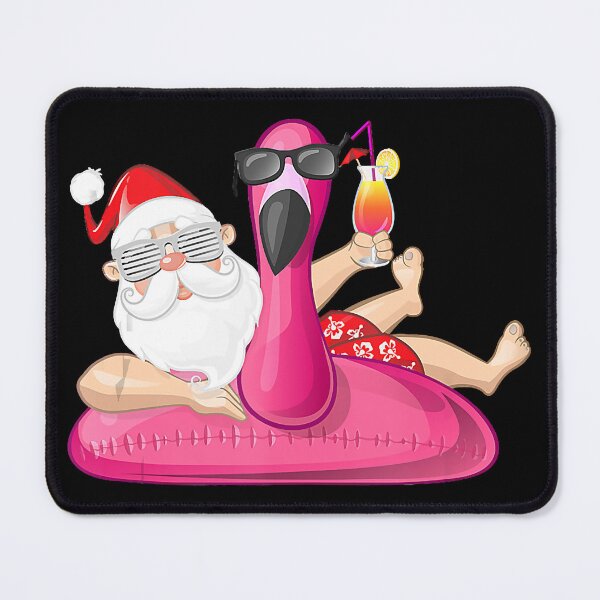 Item preview, Christmas in July Santa Hawaii Flamingo Summer Vacation designed and sold by CarlaHerold.