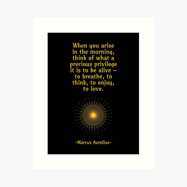Item preview, When you arise in the morning, think of what a precious privilege it is to be alive - to breathe, to think, to enjoy, to love designed and sold by StoicMindset.