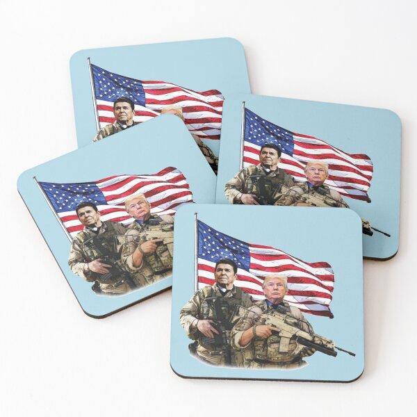 Item preview, Presidential Soldiers ➗ Ronald Reagan & Donald Trump USA Flag designed and sold by FortinAnjali.