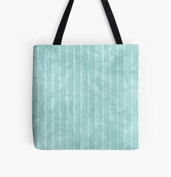 Floral Stripes "Champagner Turquoise" Allover-Print Tote Bag
