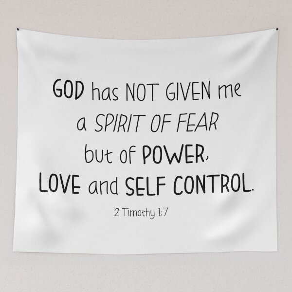 Item preview, not spirit of fear but of power love and self control 2 Timothy 1:7 designed and sold by AmeliasArtistry.