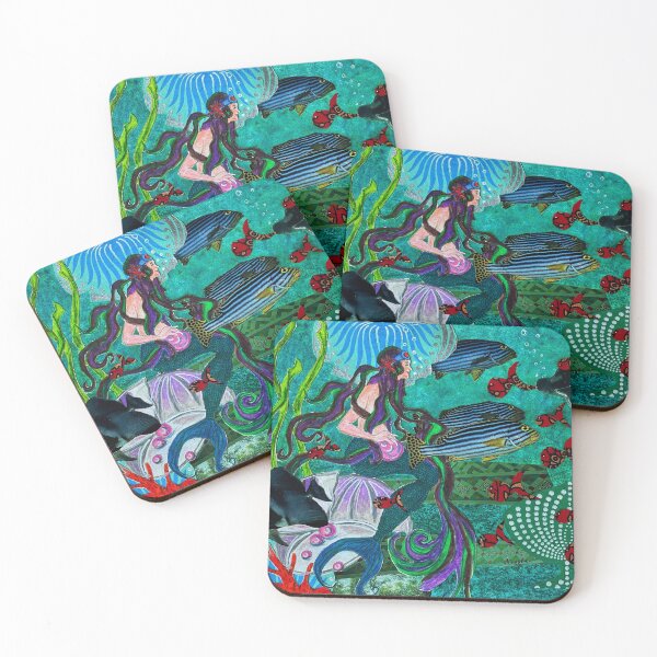 Item preview, Folly Beach Mermaid designed and sold by Heather Coggins, Watercolor stories from the Blue Ridge.