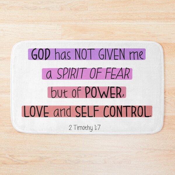 Item preview, not spirit of fear but of power love and self control 2 Timothy 1:7 purple red designed and sold by AmeliasArtistry.
