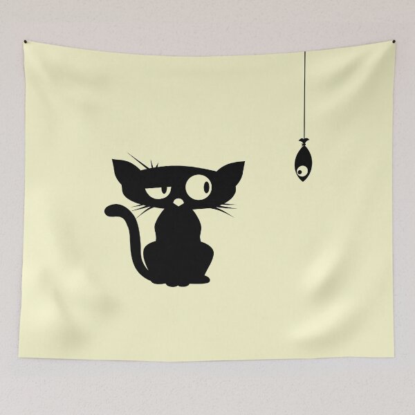 Item preview, Funny Cat and Fish designed and sold by elizaldesigns.