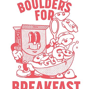 Artwork thumbnail, Boulders for Breakfast - retro climbing cartoon by KateAlice1994