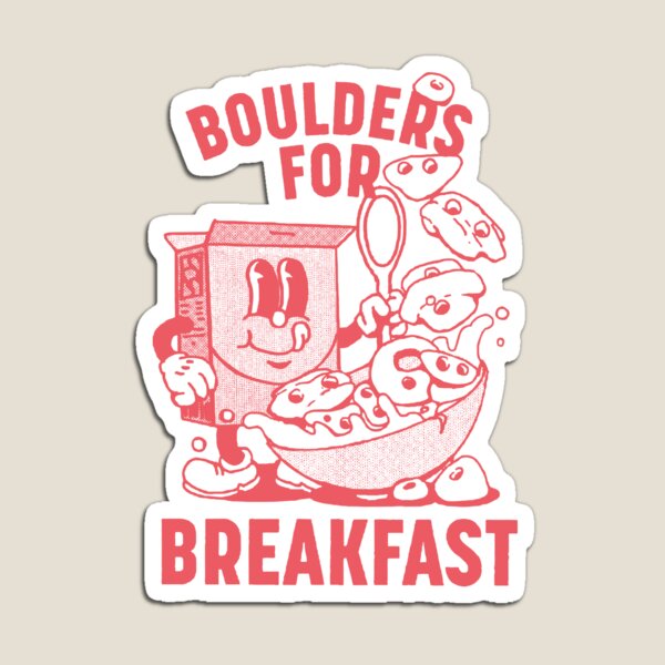 Vista previa del artículo con la obra «Cantos rodados para el desayuno - dibujos animados de escalada retro», diseñado y vendido por KateAlice1994.