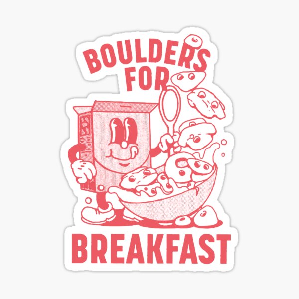 Item preview, Boulders for Breakfast - retro climbing cartoon designed and sold by KateAlice1994.