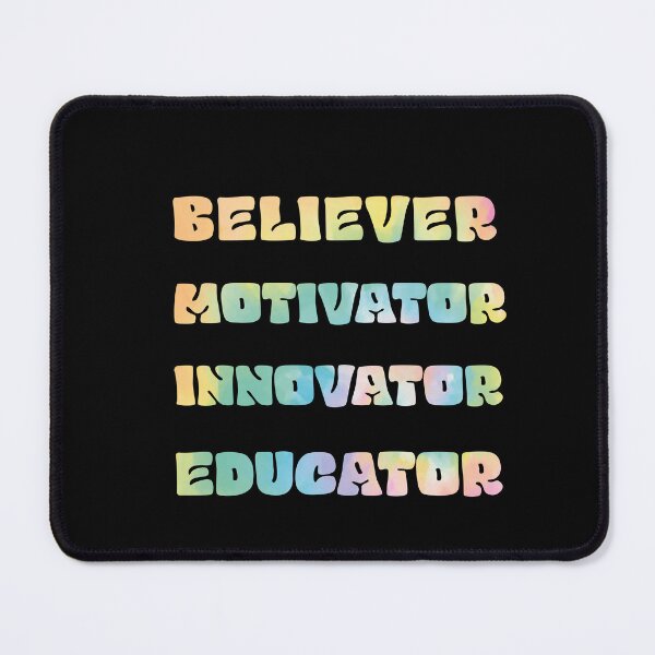 Item preview, Believer Motivator Innovator Educator Tye die colorful Teacher Gifts designed and sold by SAFREN.
