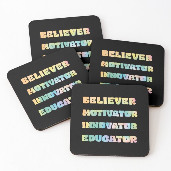 Item preview, Believer Motivator Innovator Educator Tye die colorful Teacher Gifts designed and sold by SAFREN.