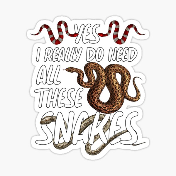 Funny Snake Designs For Men Women Herpetology Reptile Lovers Sticker