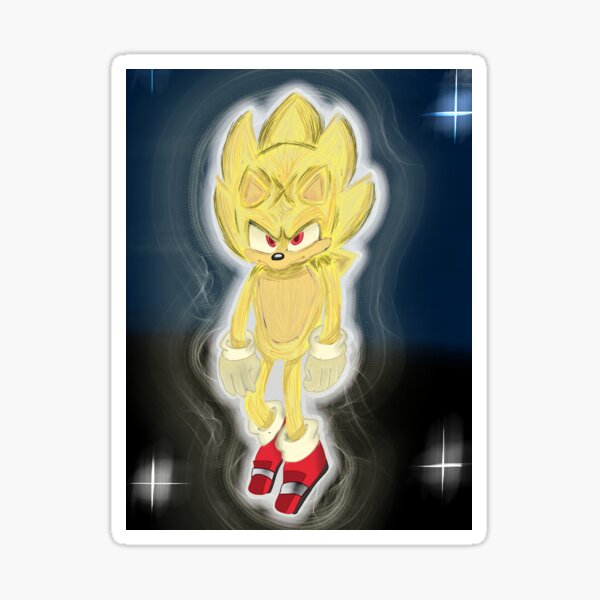 Super Sonic from the Sonic The Hedgehog 2 Movie Digital Print Sticker for  Sale by AniMagnusYT