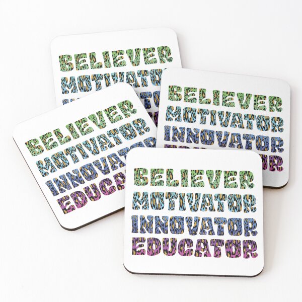 Item preview, Believer Motivator Innovator Educator colorful Leopard Teacher Gifts designed and sold by SAFREN.