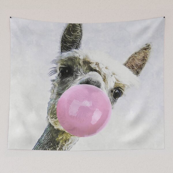 Item preview, Adorable Watercolor Bubble Gum Sneaky Llama Drawing, Watercolor Bubble Gum Sneaky Llama, Funny Bubble Gum Sneaky Llama, Cute Bubble Gum Sneaky Llama Wallpaper designed and sold by Trendymotion.