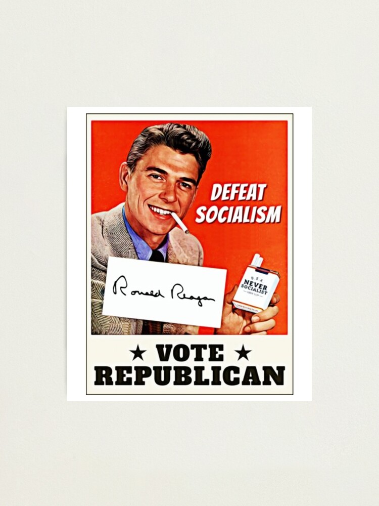 Ronald Reagan Defeat Socialism Vote Republican Photographic Print For Sale By Fortinanjali 0143