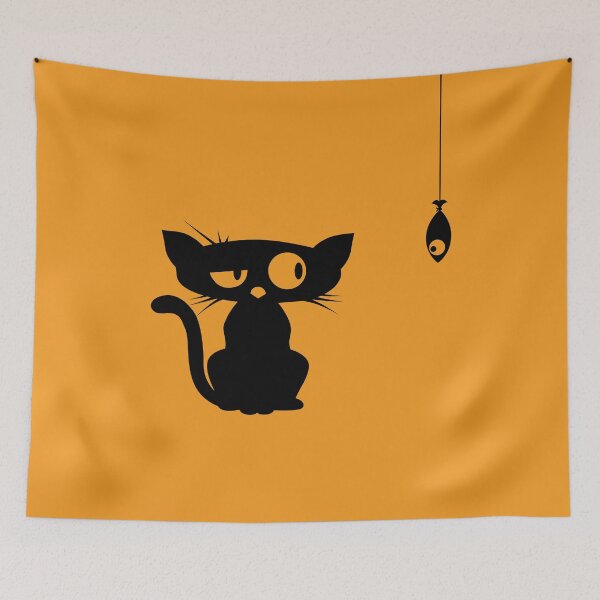 Item preview, Funny Cat and Fish designed and sold by elizaldesigns.