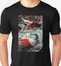 Crimson Elements - Acrylic Paint Dirty Pour Unisex T-Shirt