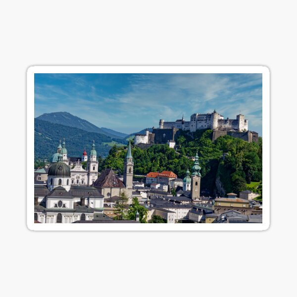 Altstadt Salzburg mit Festung Hohensalzburg Sticker