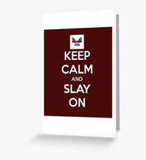 Keep Calm And Slay On - Large Burgundy Greeting Card