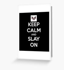 Keep Calm And Slay On - Large Black Greeting Card