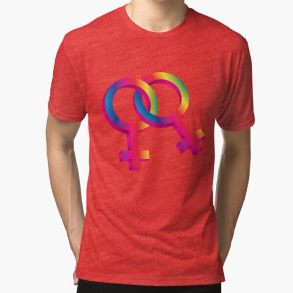 Female Gender Same Sex Symbols 3d Illustration T Shirt By Jpldesigns