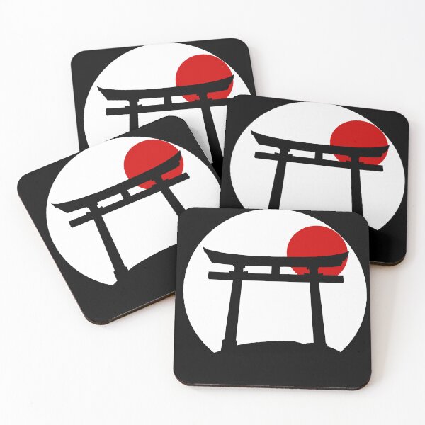 Item preview, Cool Japanese Torii Gate on a Hill With a Red Sunset Sun and White Background | Cool Japanese Tori Gate on a Hill With a Red Sunrise Sun and White Back ground  designed and sold by RiciPaneto.