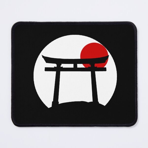 Item preview, Cool Japanese Torii Gate on a Hill With a Red Sunset Sun and White Background | Cool Japanese Tori Gate on a Hill With a Red Sunrise Sun and White Back ground  designed and sold by RiciPaneto.