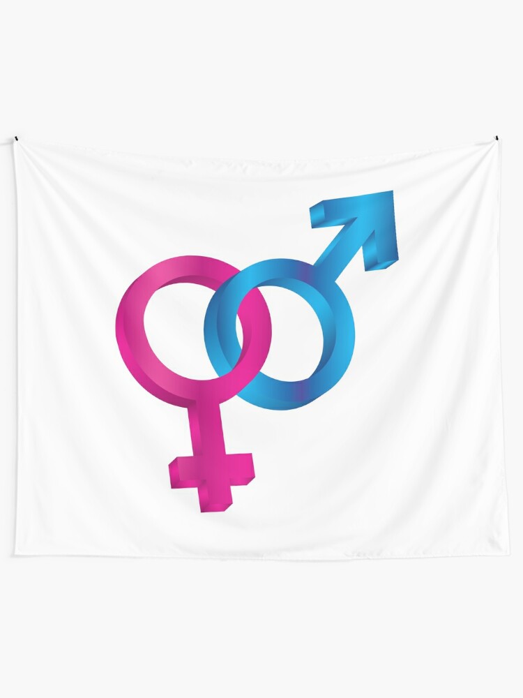 Male And Female Gender Symbol Intertwined 3d Tapestry By Jpldesigns Redbubble