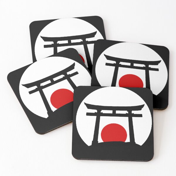 Item preview, Cool Japanese Torii Gate on a Hill With a Red Sunset Sun and White Background | Cool Japanese Tori Gate on a Hill With a Red Sunrise Sun and White Back ground  designed and sold by RiciPaneto.