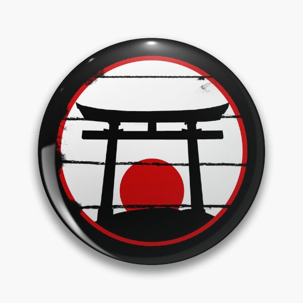 Item preview, Cool Japanese Torii Gate on a Hill With a Red Sunset Sun and White Background Painted with Brush | Cool Japanese Tori Gate on a Hill With a Red Sunrise Sun and White Back ground Painted with Brush designed and sold by RiciPaneto.