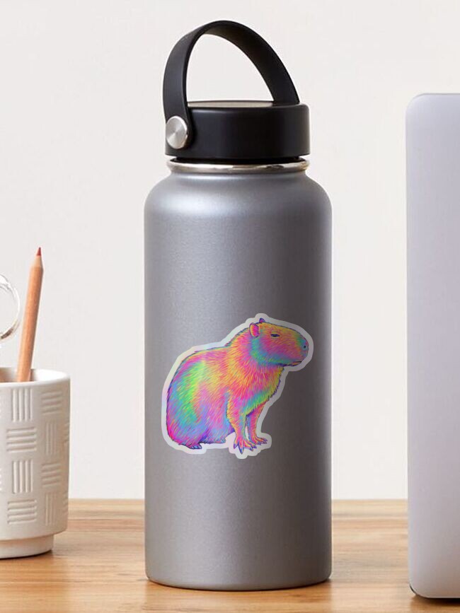 Thumbnail 1 of 4, Sticker, Chill Capybara designed and sold by lioncrusher.