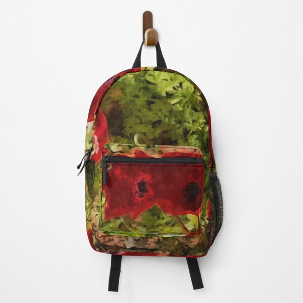 Item preview, Red Wild Anemone Flowers Abstract Art designed and sold by taiche.