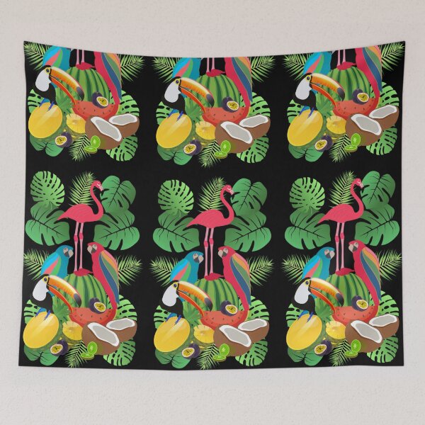 Item preview, Exotic Fun Colorful Birds And Fruits designed and sold by TrulyEpoque.