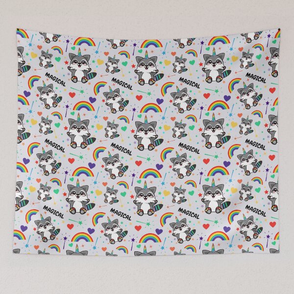 Item preview, Raccoonicorn cute unicorn raccoon the magical trash panda pattern for kids designed and sold by portrait4you.