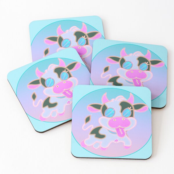 Item preview, Kawaii Cow | Cowaii | Neon Vaporwave Cow | 90s cartoon cow designed and sold by wavelengthss.