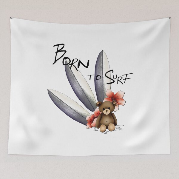 Item preview, Born to surf, teddy bear, flowers and planks designed and sold by CPFcreation.