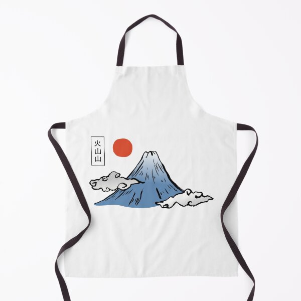 Item preview, Japanese style hand drawn volcanic mountain designed and sold by whyNautDesigns.