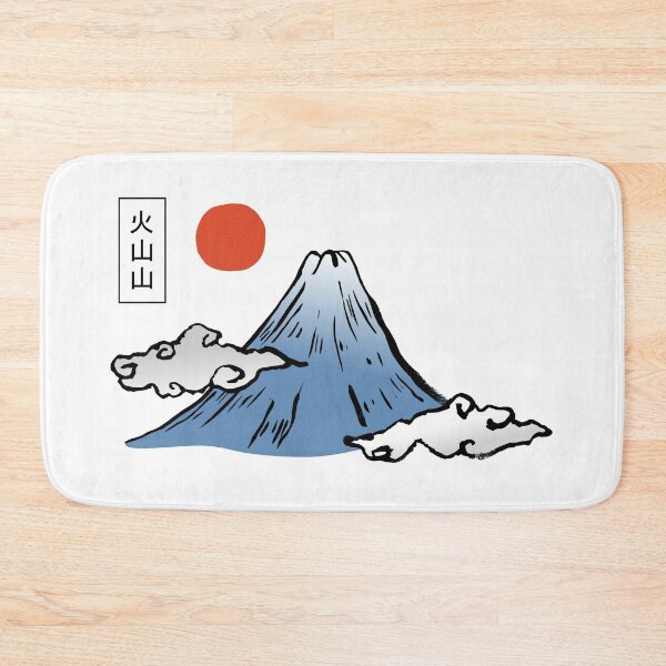 Item preview, Japanese style hand drawn volcanic mountain designed and sold by whyNautDesigns.