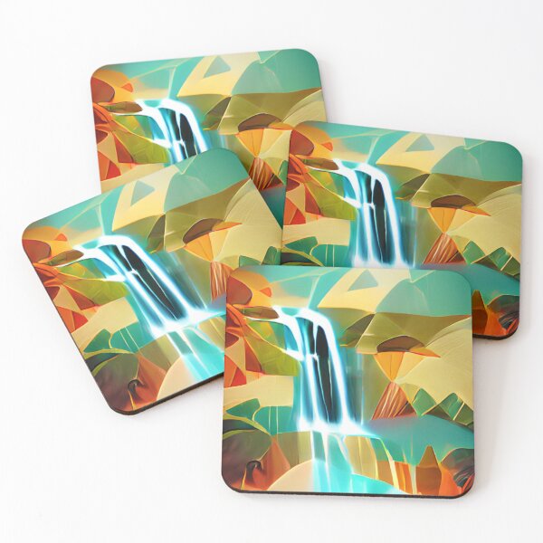Item preview, abstract colorful waterfall original art designed and sold by Surrealarts727.