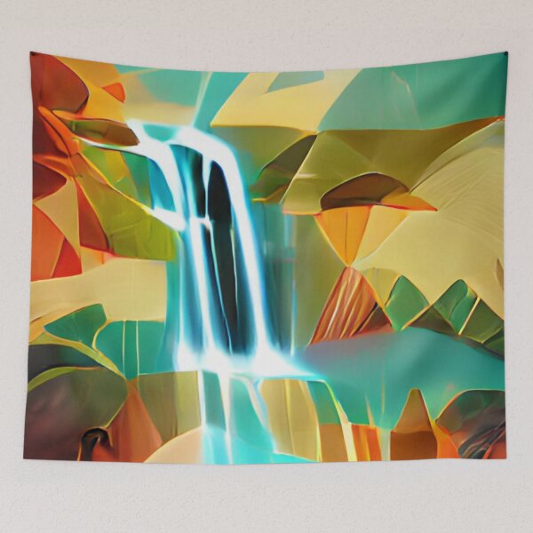 Item preview, abstract colorful waterfall original art designed and sold by Surrealarts727.