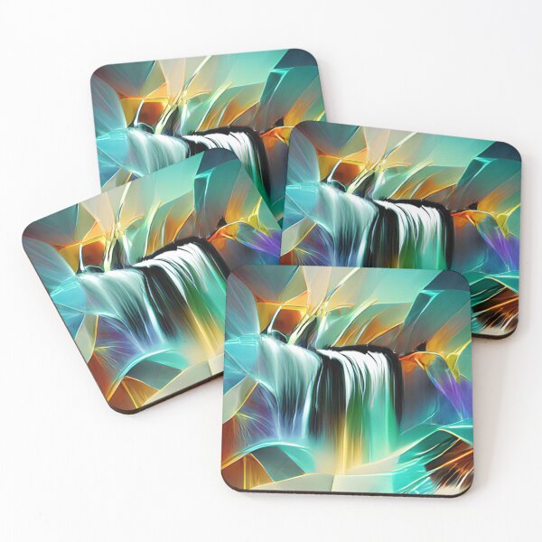 Item preview, abstract colorful waterfall original art designed and sold by Surrealarts727.