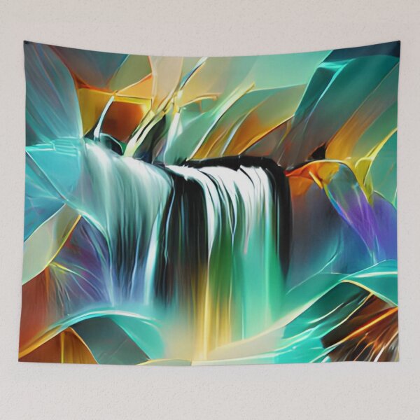 Item preview, abstract colorful waterfall original art designed and sold by Surrealarts727.