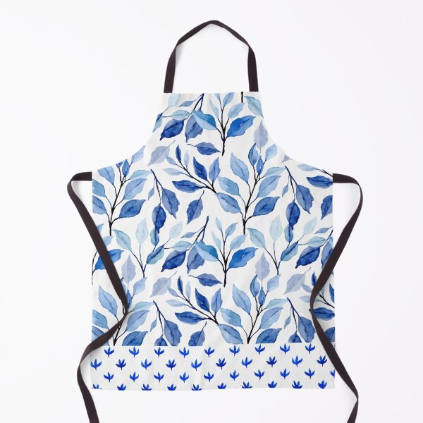 Item preview, Blue toned leaves print with trim design designed and sold by PalomaHealing24.