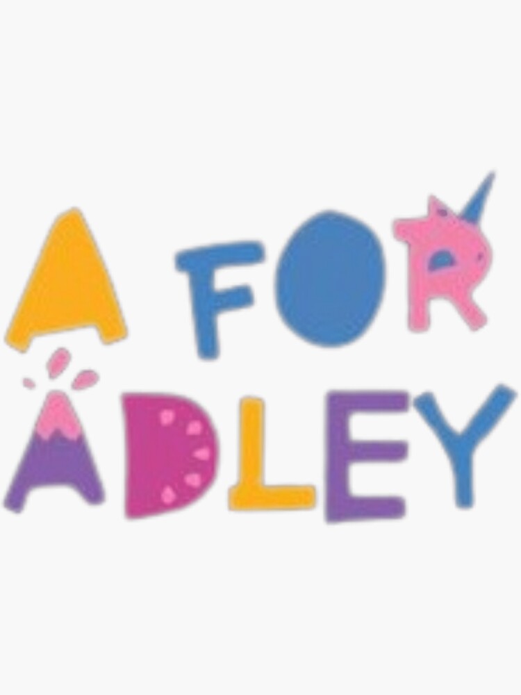 "A For Adley" Sticker for Sale by rickiekitlyn Redbubble