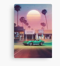 Synthwave Sunset Drive Canvas Print