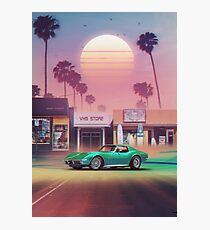 Lámina fotográfica Synthwave Sunset Drive