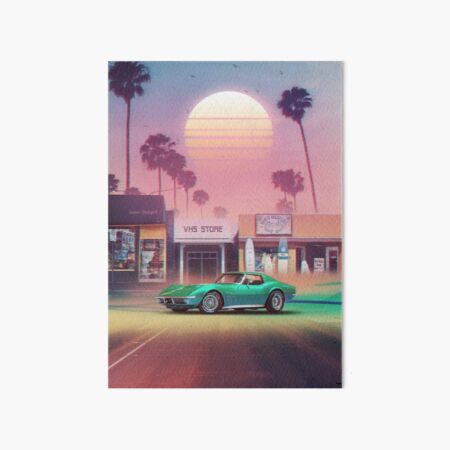 Synthwave Sunset Drive Art Board Print