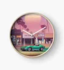 Synthwave Sunset Drive Clock