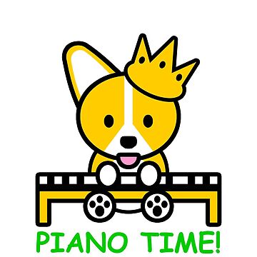 Artwork thumbnail, Ello Corgi | Piano Time Playing Keyboard Welsh Corgi Cute Puppy Dog | Jay Rauler by jayrauler