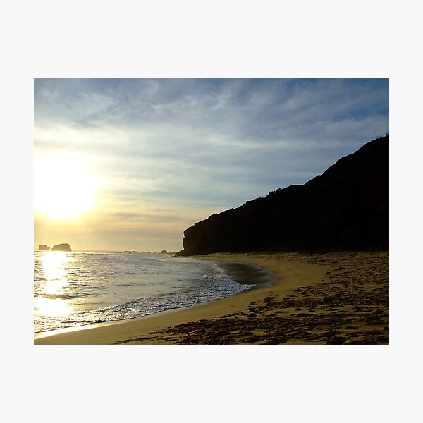 suns getting low at Fingal beach Photographic Print