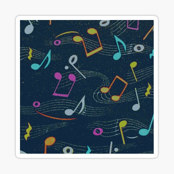 Item preview, Colorful Retro Musical Notes Pattern designed and sold by BlissHeaven.
